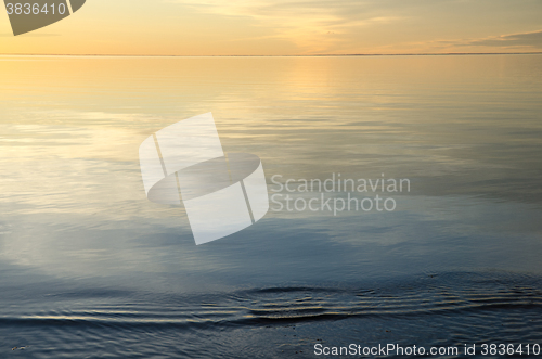 Image of Absolute calm water with evening light