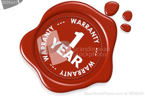 Image of One year warranty seal isolated on white background