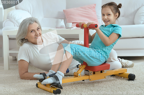 Image of little granddaughter doing exercise