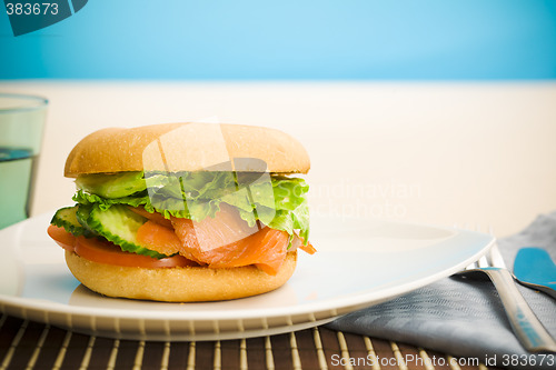 Image of Breakfast salmon bagel