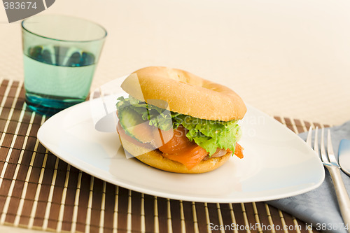 Image of Breakfast salmon bagel