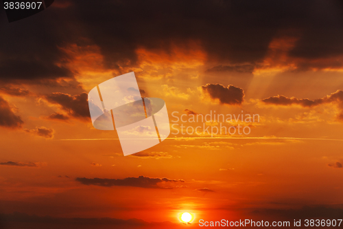 Image of sunset, the sky  