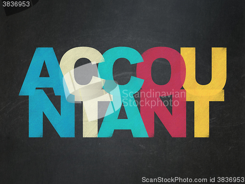 Image of Money concept: Accountant on School Board background