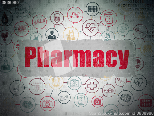 Image of Healthcare concept: Pharmacy on Digital Paper background