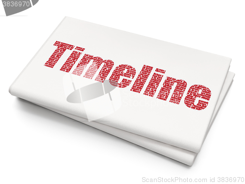 Image of Time concept: Timeline on Blank Newspaper background