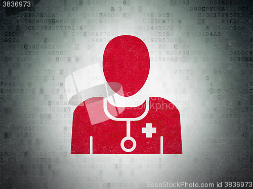 Image of Medicine concept: Doctor on Digital Paper background
