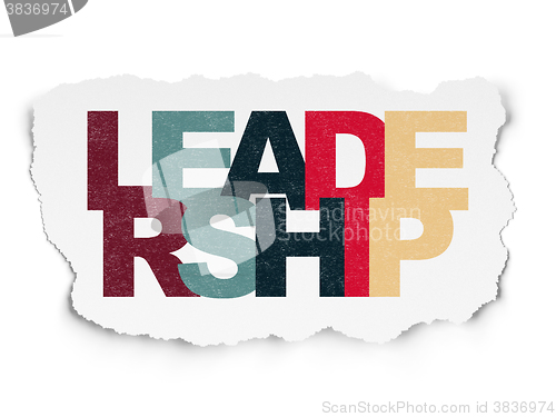 Image of Business concept: Leadership on Torn Paper background