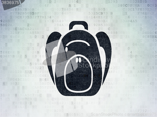 Image of Studying concept: Backpack on Digital Paper background