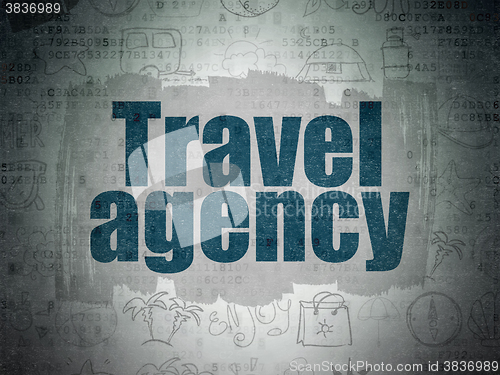 Image of Travel concept: Travel Agency on Digital Paper background