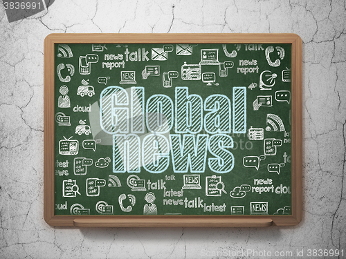 Image of News concept: Global News on School Board background