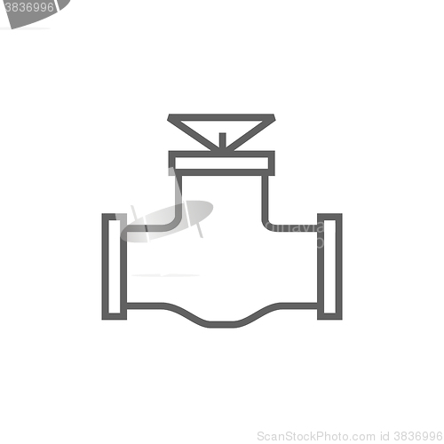 Image of Gas pipe valve line icon.