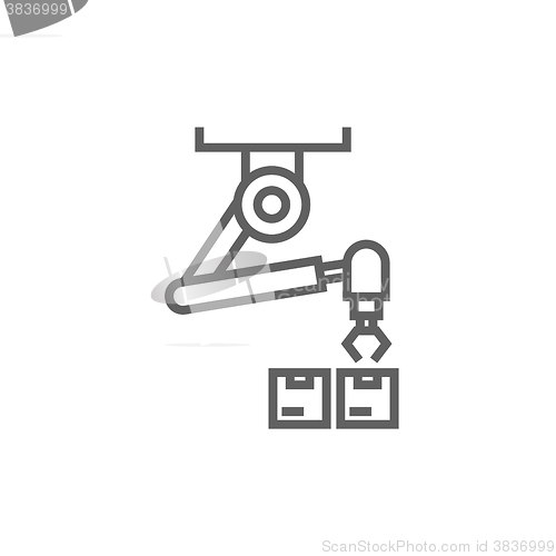 Image of Robotic packaging line icon.
