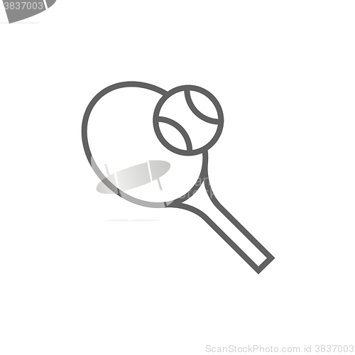 Image of Tennis racket and ball line icon.
