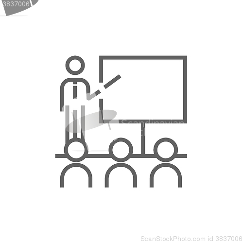Image of Business presentation line icon.
