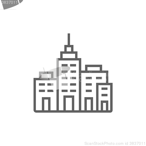 Image of Residential buildings line icon.