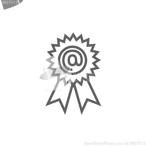 Image of Award with at sign line icon.