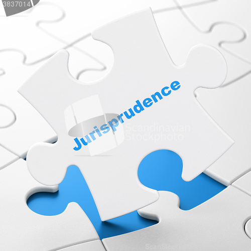 Image of Law concept: Jurisprudence on puzzle background
