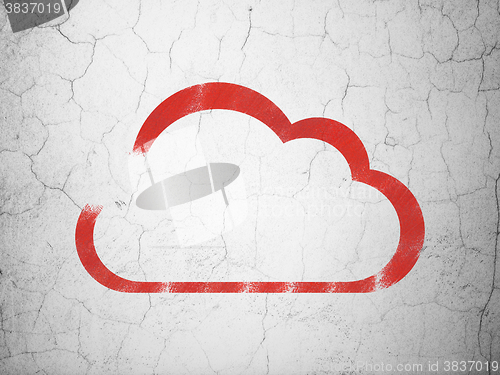 Image of Cloud computing concept: Cloud on wall background