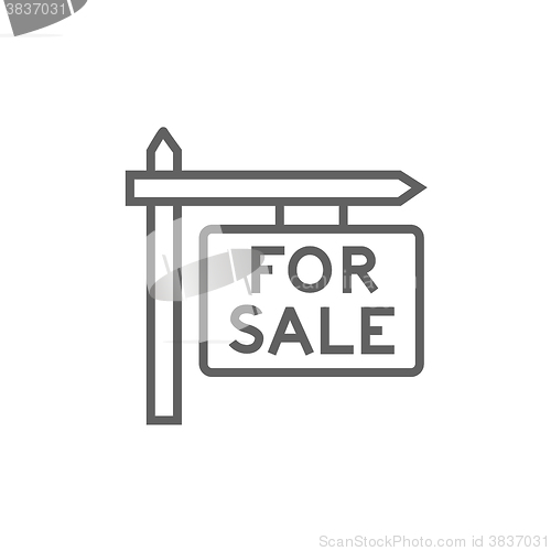 Image of For sale signboard line icon.