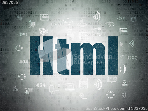 Image of Database concept: Html on Digital Paper background