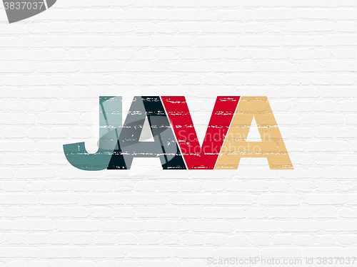 Image of Database concept: Java on wall background