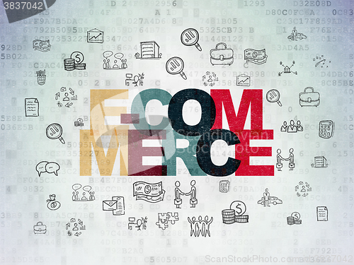 Image of Business concept: E-commerce on Digital Paper background