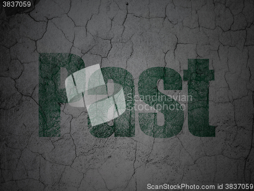 Image of Time concept: Past on grunge wall background