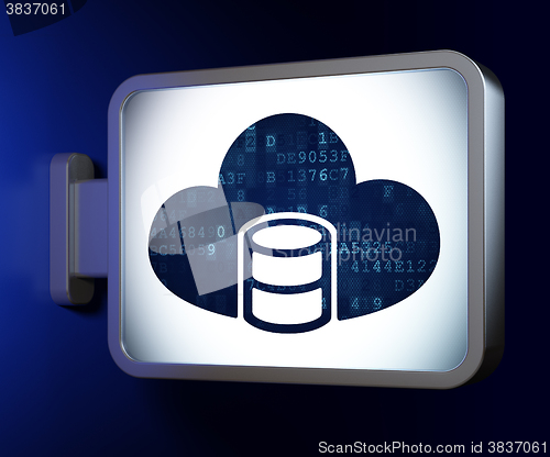 Image of Database concept: Database With Cloud on billboard background