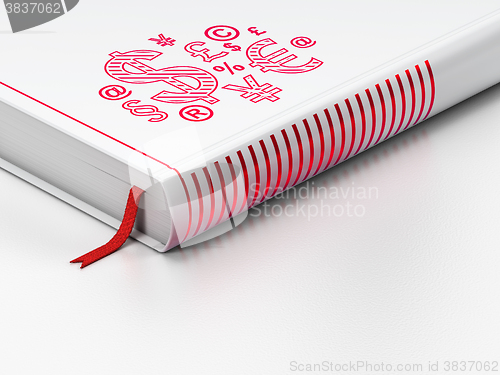 Image of News concept: closed book, Finance Symbol on white background