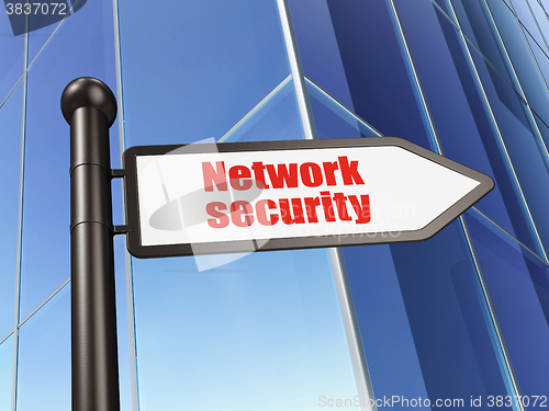 Image of Privacy concept: sign Network Security on Building background