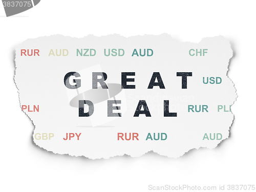 Image of Finance concept: Great Deal on Torn Paper background