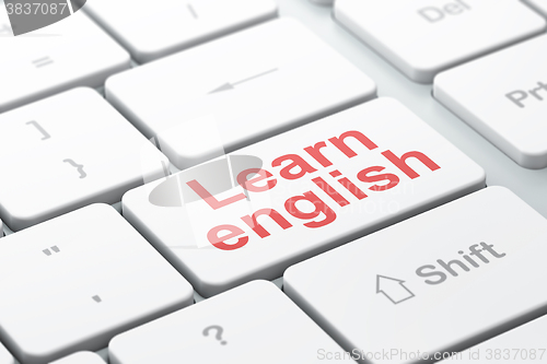 Image of Learning concept: Learn English on computer keyboard background