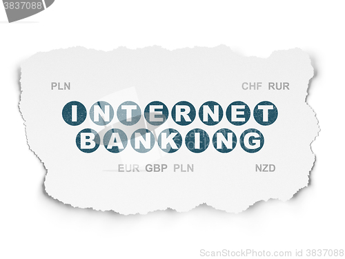 Image of Money concept: Internet Banking on Torn Paper background