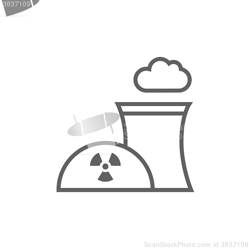 Image of Nuclear power plant line icon.