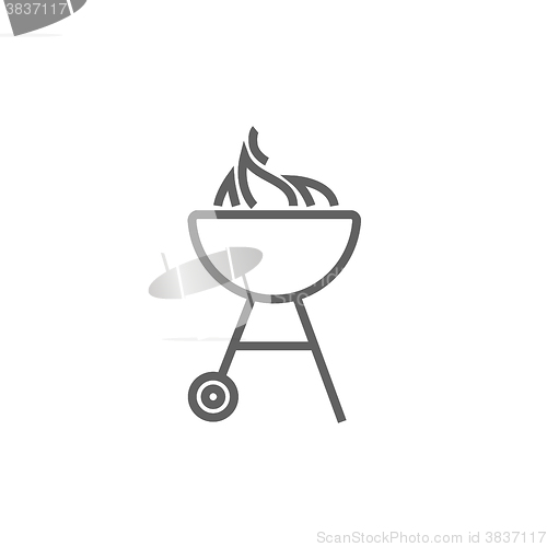 Image of Kettle barbecue grill line icon.