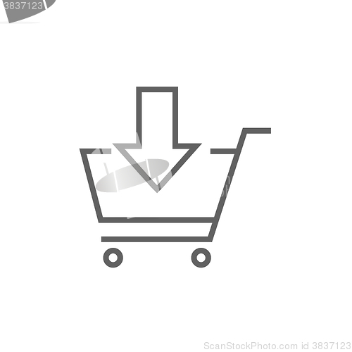 Image of Online shopping cart line icon.