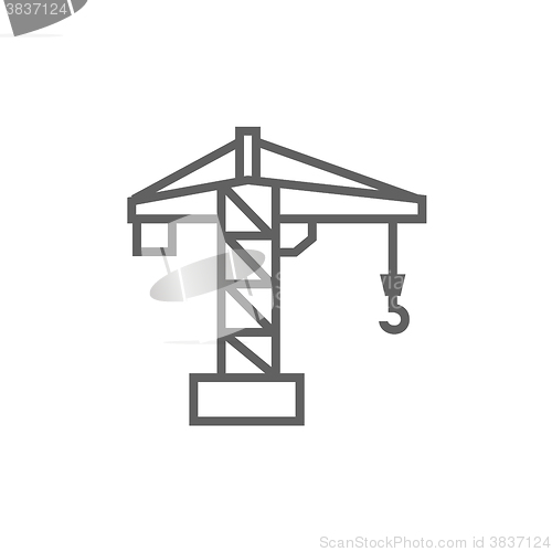 Image of Construction crane line icon.