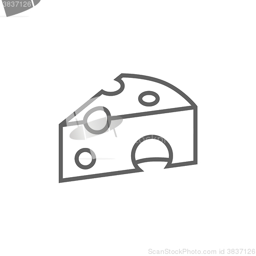 Image of Piece of cheese line icon.