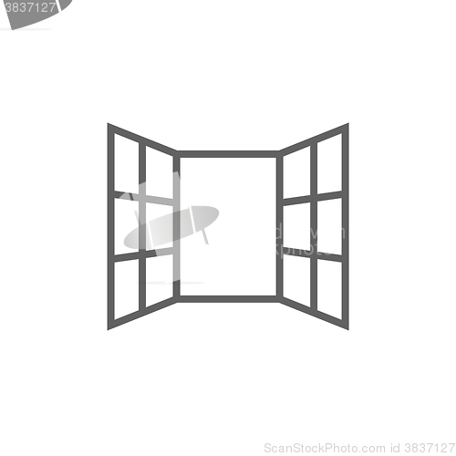 Image of Open windows line icon.