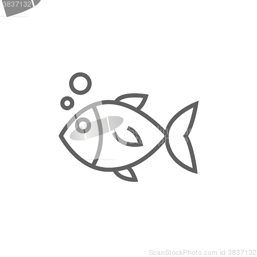 Image of Little fish under water line icon.