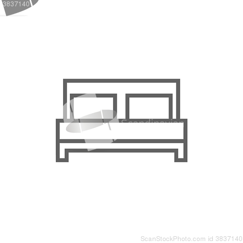 Image of Double bed line icon.