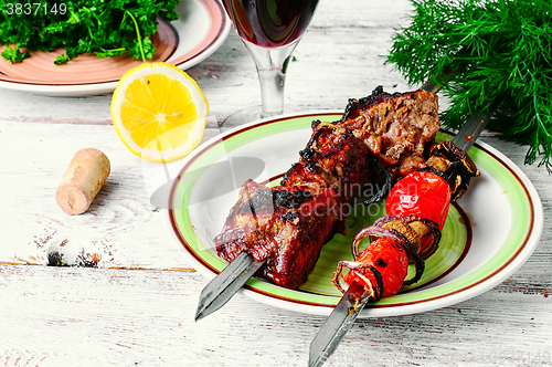 Image of Kebab cooked on skewers