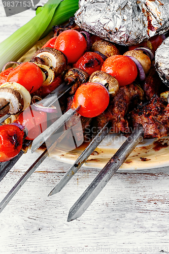 Image of Kebab cooked on skewers