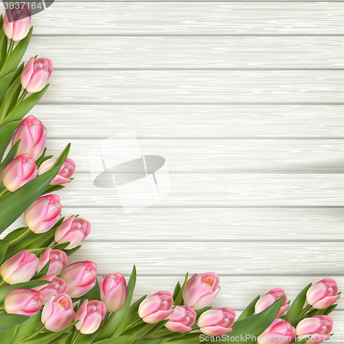 Image of Bouquet of pinkl tulips. EPS 10