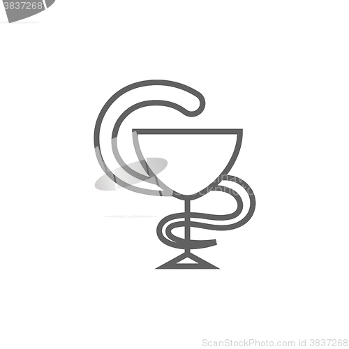 Image of Pharmaceutical medical symbol line icon.