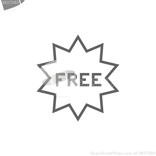 Image of Free tag line icon.