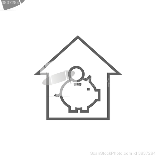 Image of House savings line icon.