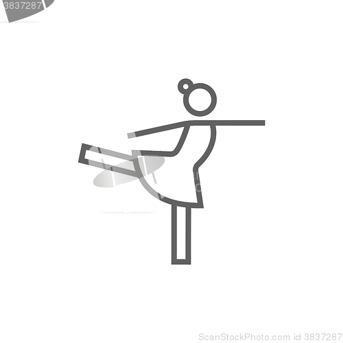 Image of Female figure skater line icon.