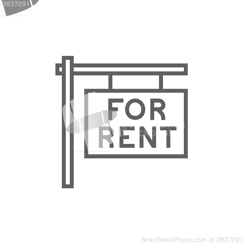 Image of For rent placard line icon.