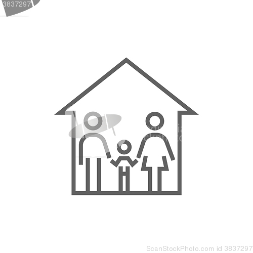 Image of Family house line icon.